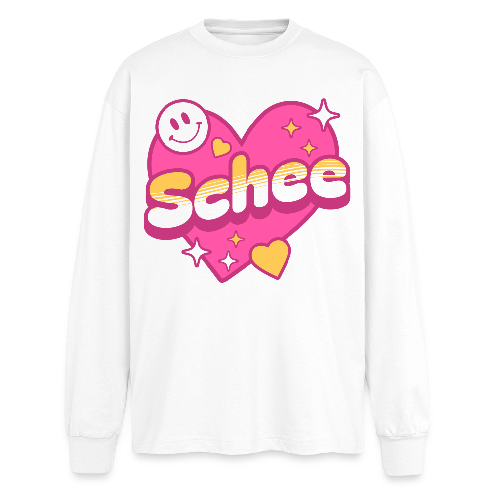 Schnee Design – Oversized Langarmshirt - Weiß