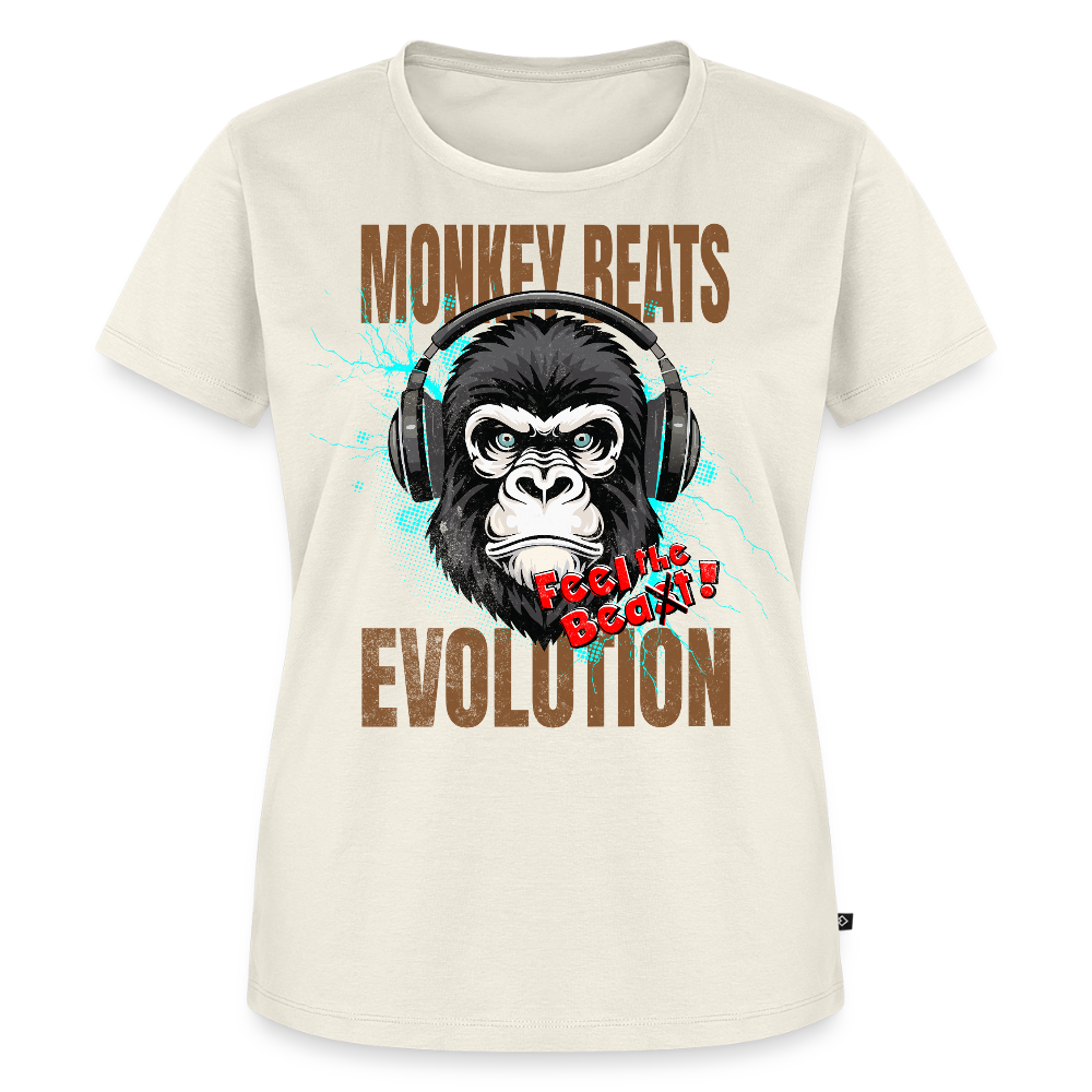 Monkey Beats Design – Frauen Premium T-Shirt - Naturweiß