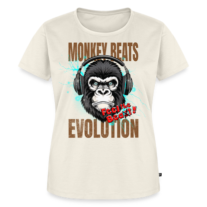 Monkey Beats Design – Frauen Premium T-Shirt - Naturweiß