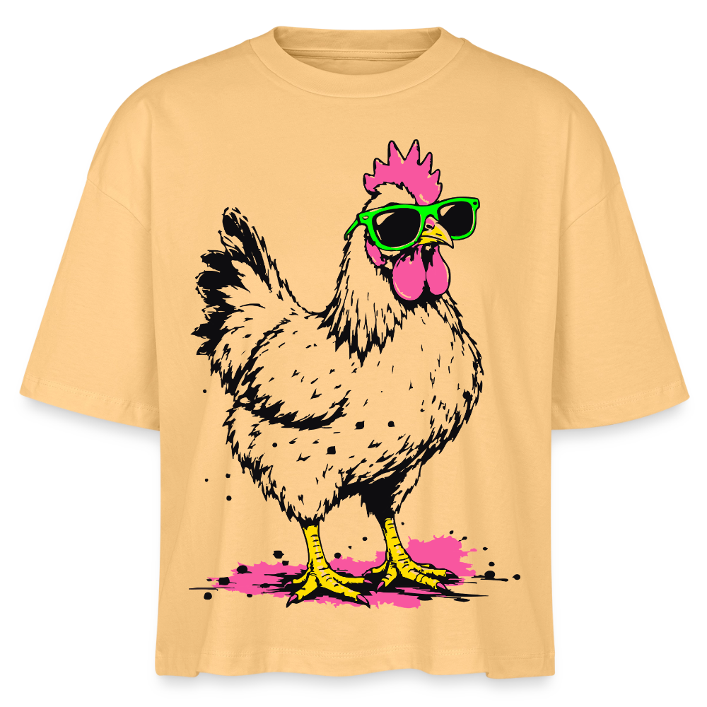 Street Chicken Design – Frauen Boxy Bio-T-Shirt - Mispel