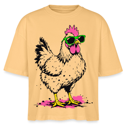 Street Chicken Design – Frauen Boxy Bio-T-Shirt - Mispel