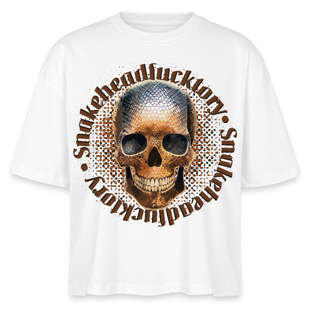 Snake Skull Design – Frauen Boxy Bio-T-Shirt - Weiß