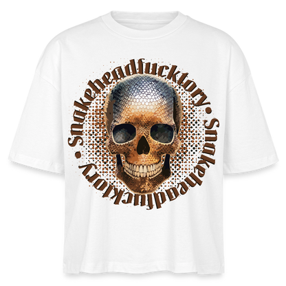 Snake Skull Design – Frauen Boxy Bio-T-Shirt - Weiß