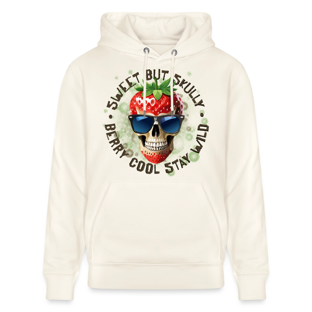 Strawberry Skull Design – Unisex Bio-Hoodie - Naturweiß 