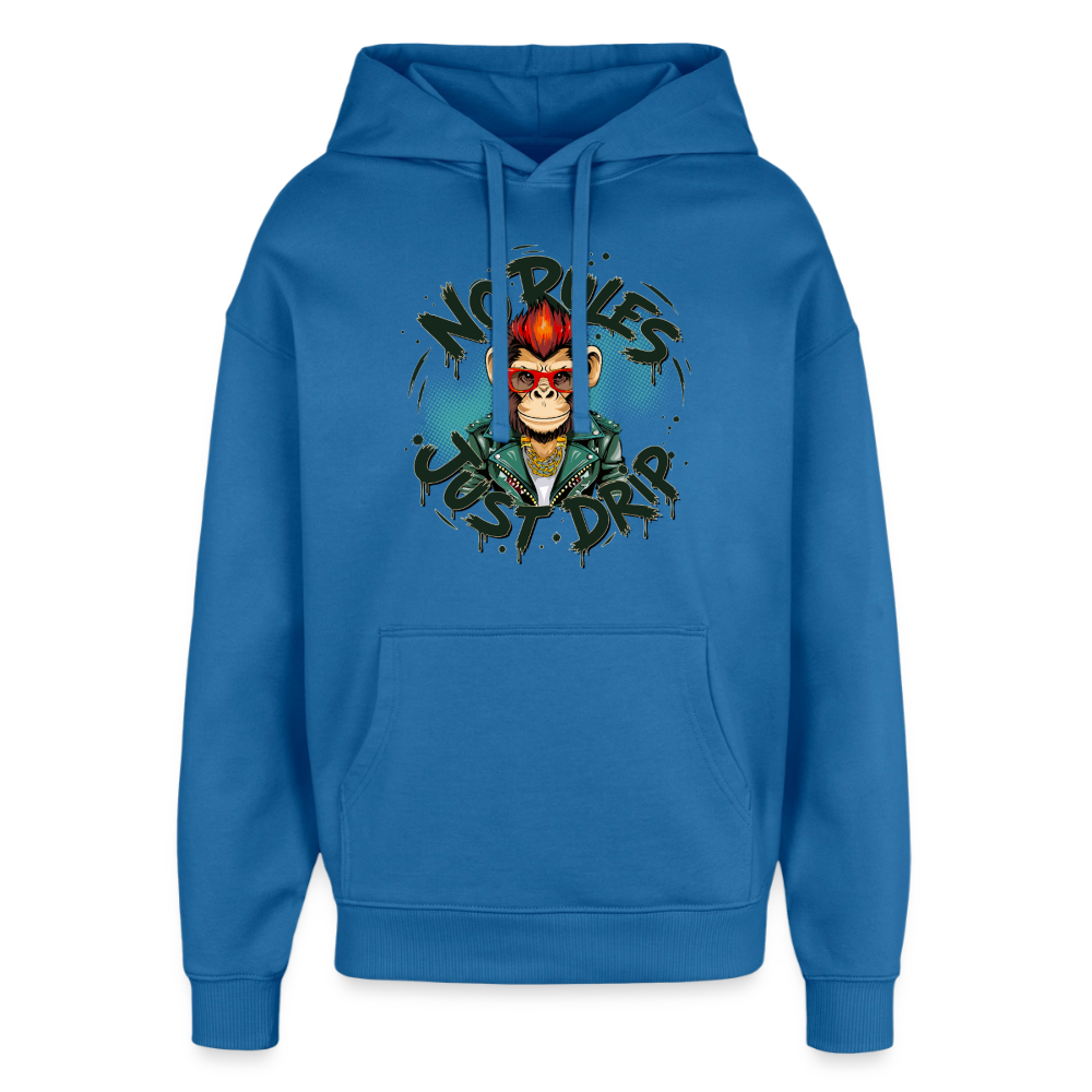 Monkey No Rules Design – Oversized Unisex Hoodie - Achtsames Blau