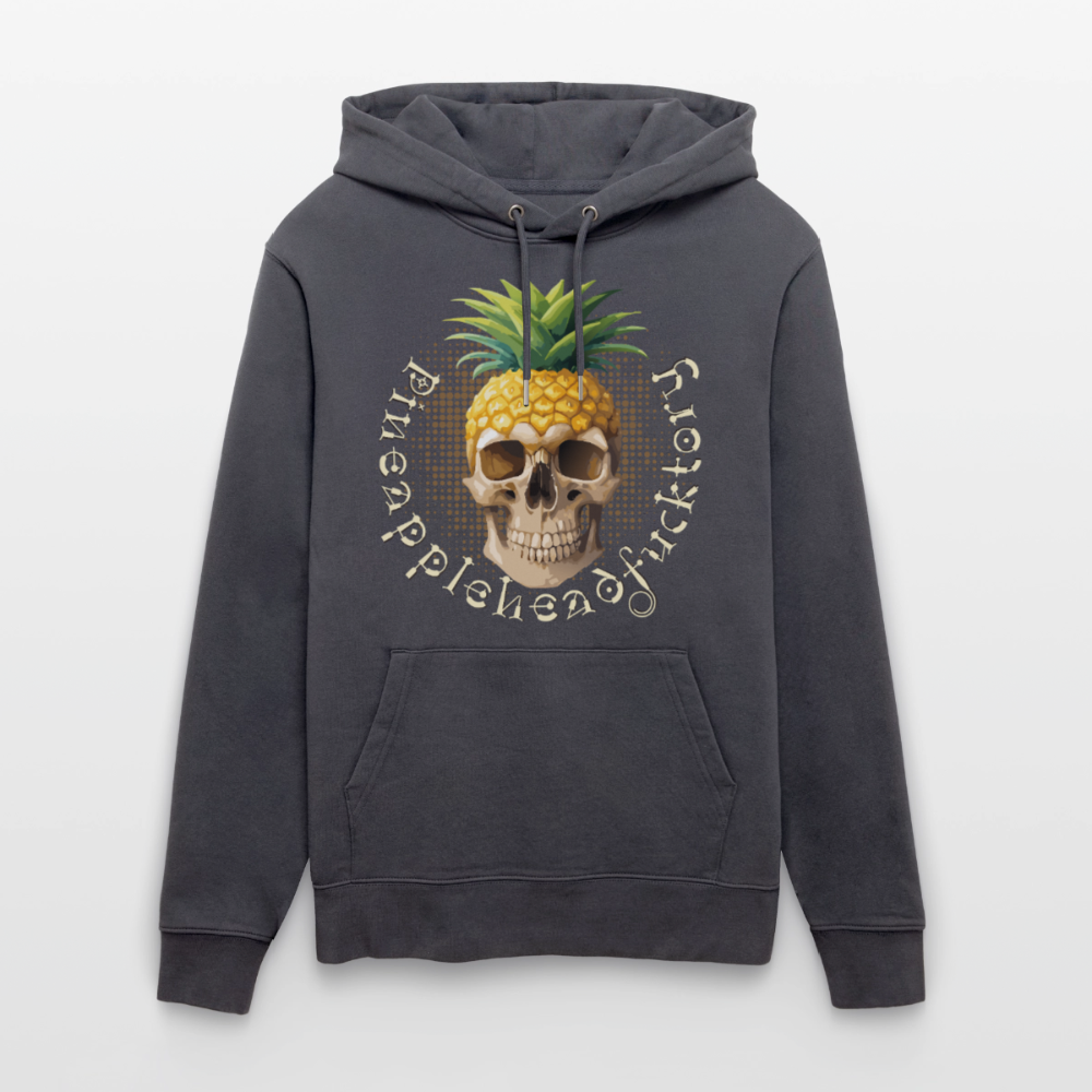 Pineapple Skull Design - Unisex Bio-Hoodie - Indigoblau