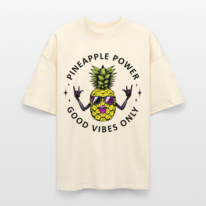 Pineapple Power Design – Oversized Unisex Bio T-Shirt - Natur