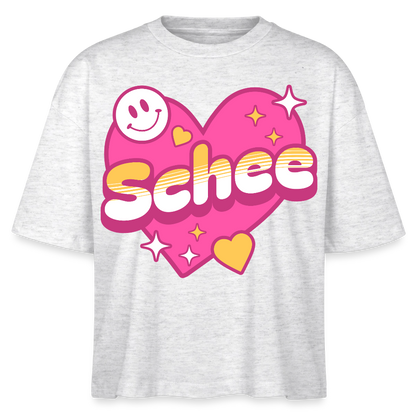 Schnee Design – Frauen Boxy Bio-T-Shirt - Weiß meliert