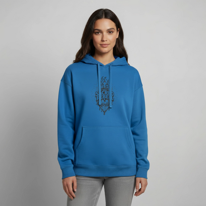 Sacred Rebell Design – Oversized Unisex Hoodie - Achtsames Blau