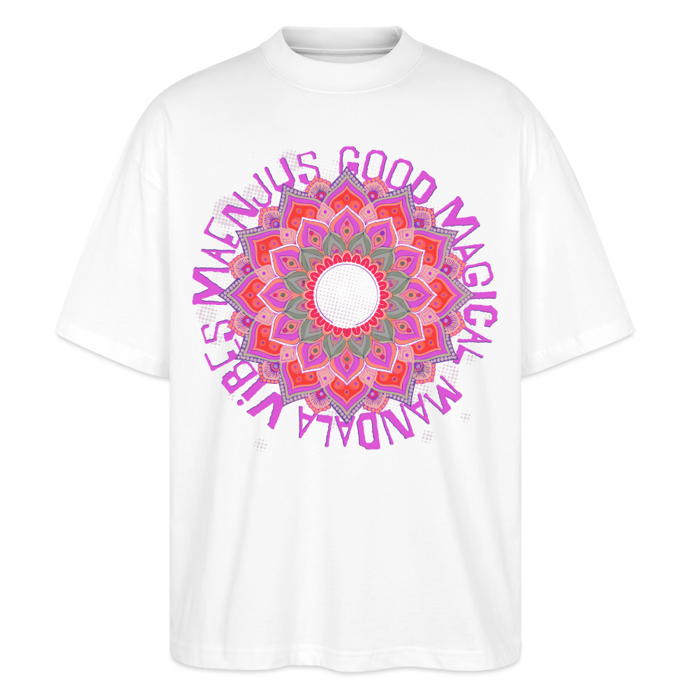 Mandala Pink Design – Oversized Unisex Bio T-Shirt - Weiß