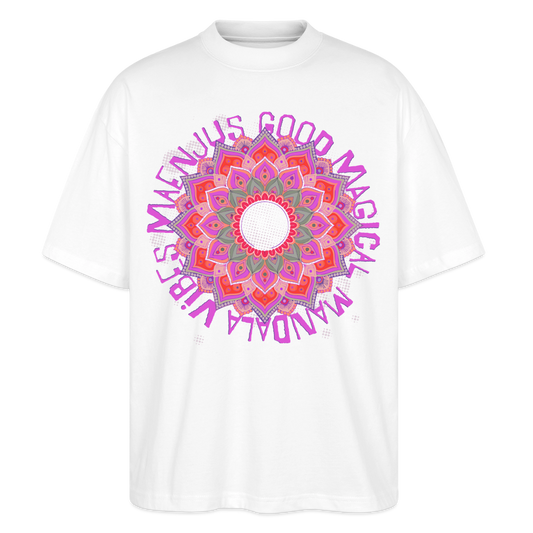 Mandala Pink Design – Oversized Unisex Bio T-Shirt - Weiß