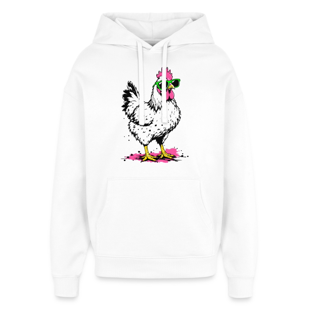 Street Chicken Design – Oversized Unisex Hoodie - Weiß