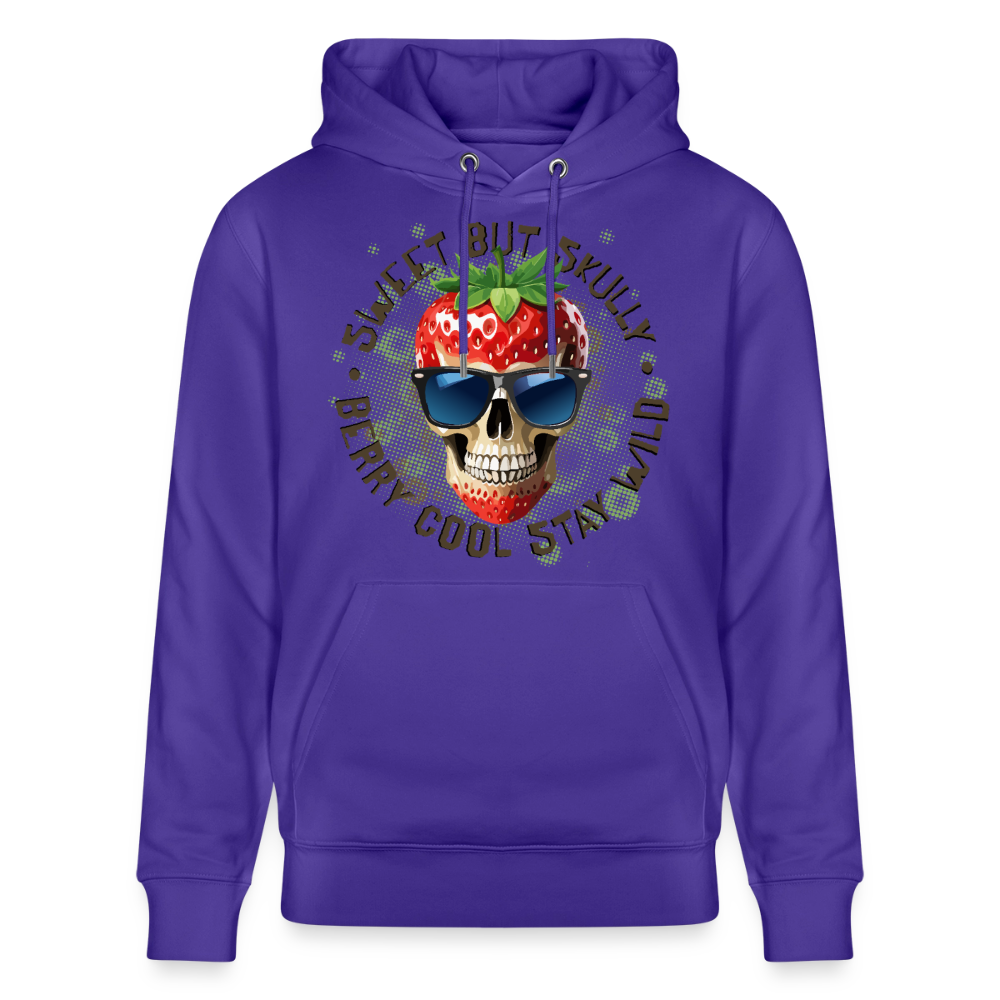 Strawberry Skull Design – Unisex Bio-Hoodie - Purple Love 