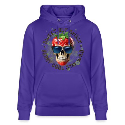 Strawberry Skull Design – Unisex Bio-Hoodie - Purple Love 