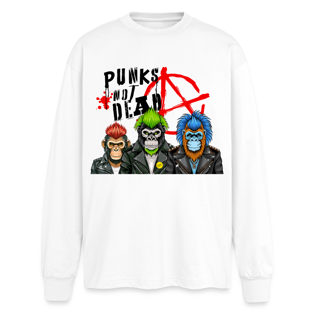 Punks Not Dead Design – Oversized Langarmshirt - Weiß