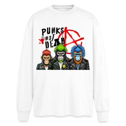 Punks Not Dead Design – Oversized Langarmshirt - Weiß