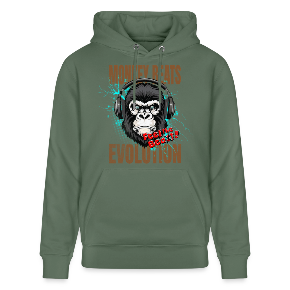 Monkey Beats Design – Unisex Bio-Hoodie - Tanngrün