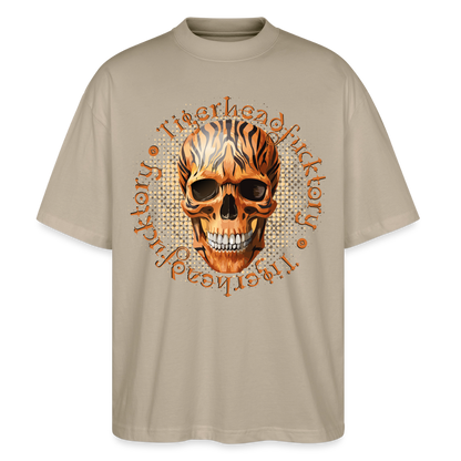 Tiger Skull Design – Oversized Unisex Bio T-Shirt - Steingrau