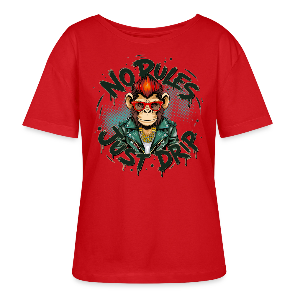 Monkey No Rules Design – Rundhals Frauen Bio-T-Shirt - Rot