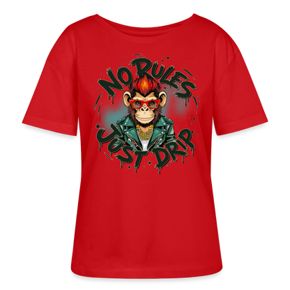 Monkey No Rules Design – Rundhals Frauen Bio-T-Shirt - Rot