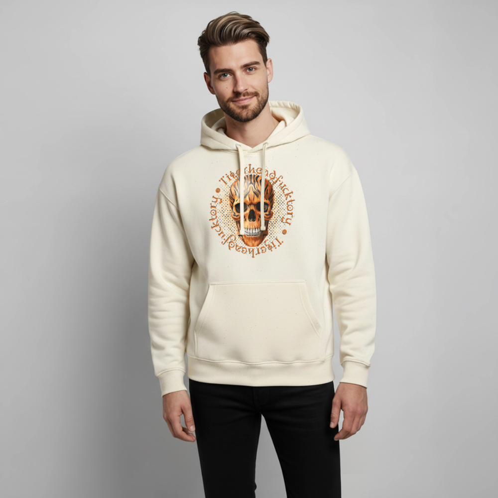 Tiger Skull Design – Oversized Unisex Hoodie - Natur