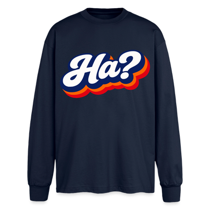 Ha? Design – Oversized Langarmshirt - Navy