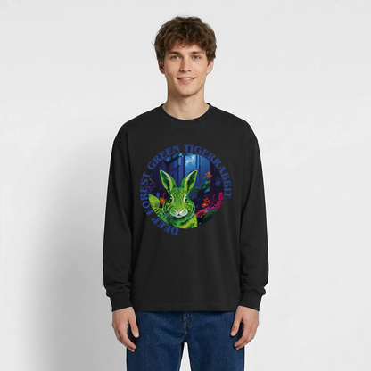 Tiger Rabbit Design – Oversized Langarmshirt - Schwarz