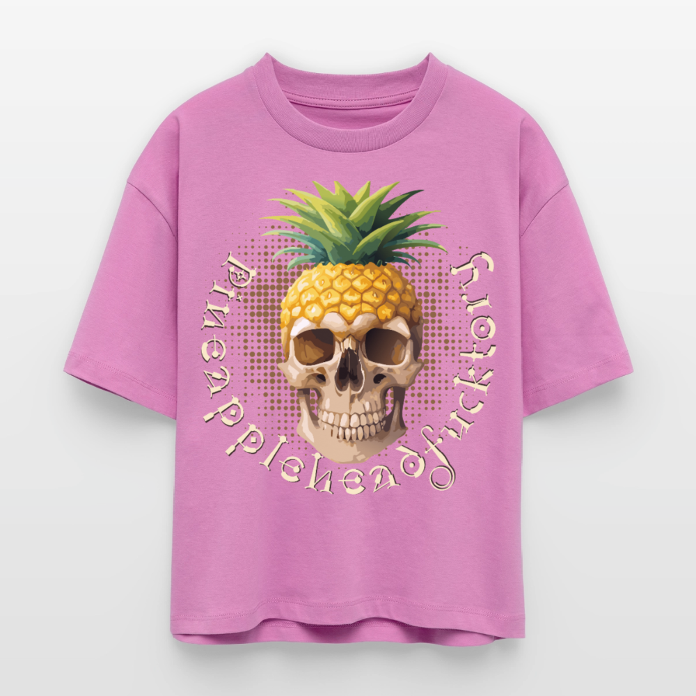 Pineapple Skull Design - Frauen Boxy Bio-T-Shirt - Pink