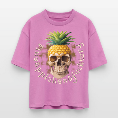 Pineapple Skull Design - Frauen Boxy Bio-T-Shirt - Pink