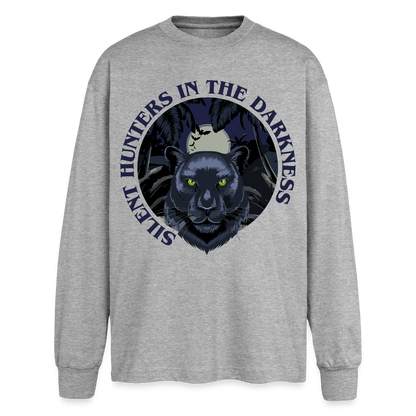 Silent Hunter Design – Oversized Langarmshirt - Grau meliert