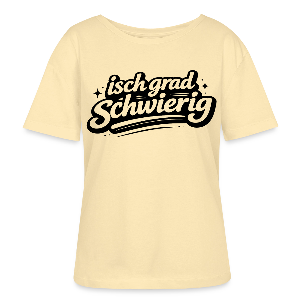 isch grad schwierig Design – Rundhals Frauen Bio-T-Shirt - Creme
