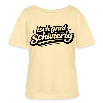 isch grad schwierig Design – Rundhals Frauen Bio-T-Shirt - Creme