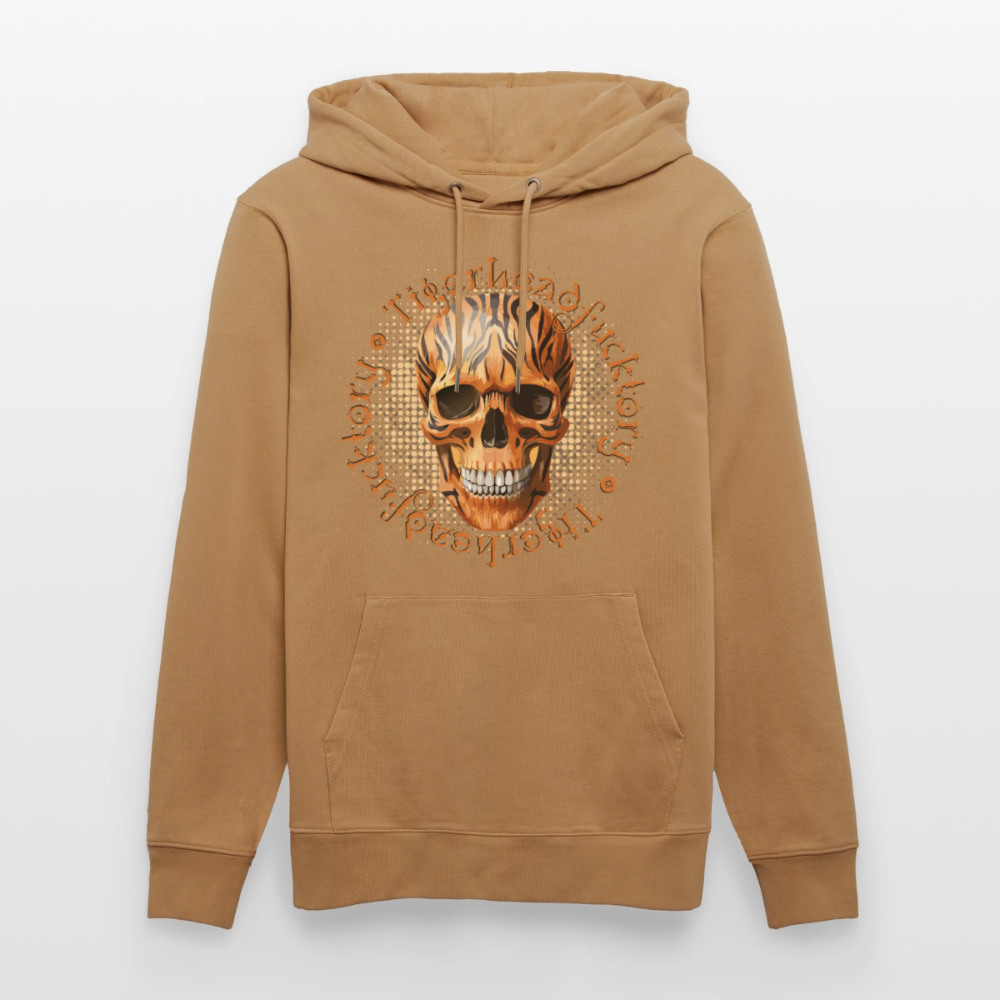 Tiger skull Design – Unisex Bio-Hoodie - Karamell 