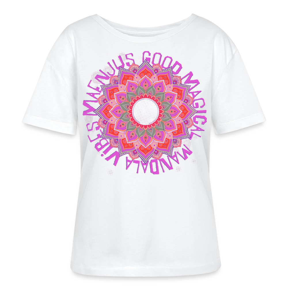 Mandala Pink Design – Rundhals Frauen Bio-T-Shirt - Weiß
