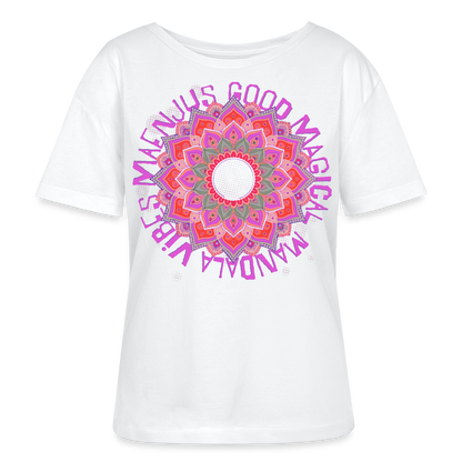 Mandala Pink Design – Rundhals Frauen Bio-T-Shirt - Weiß