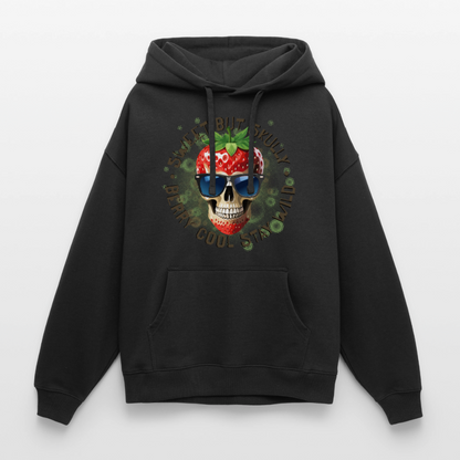 Strawberry Skull Design – Oversized Unisex Hoodie - Schwarz