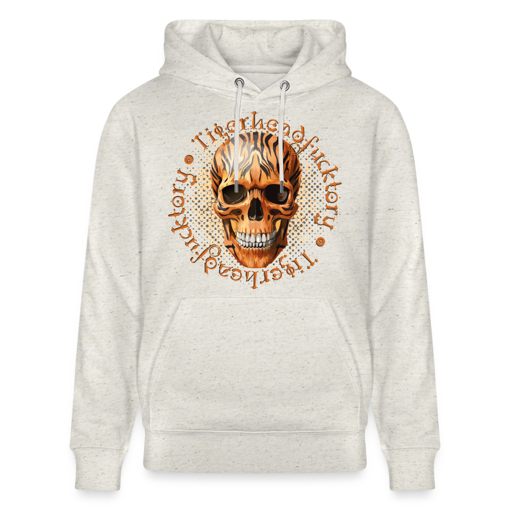 Tiger skull Design – Unisex Bio-Hoodie - Beige meliert