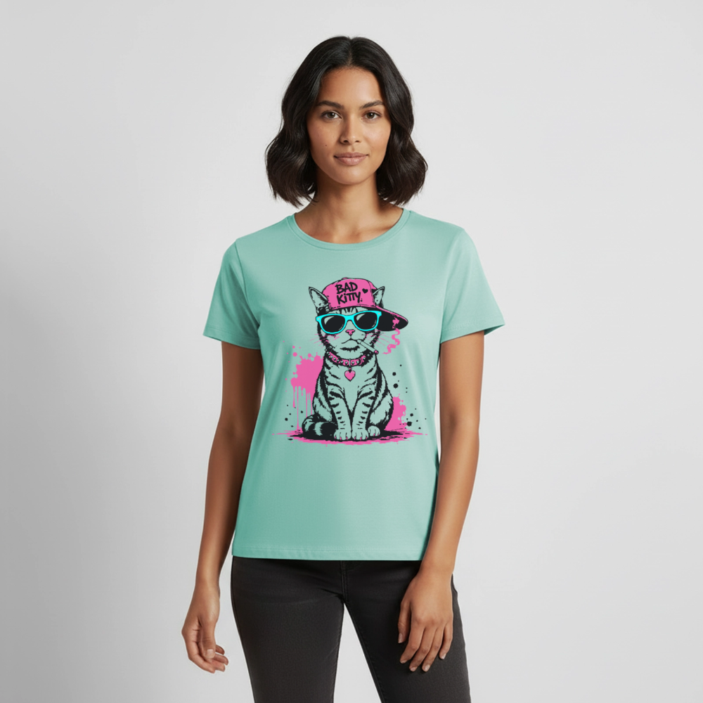 Bad Kitty Design – Frauen Premium T-Shirt - Mint 