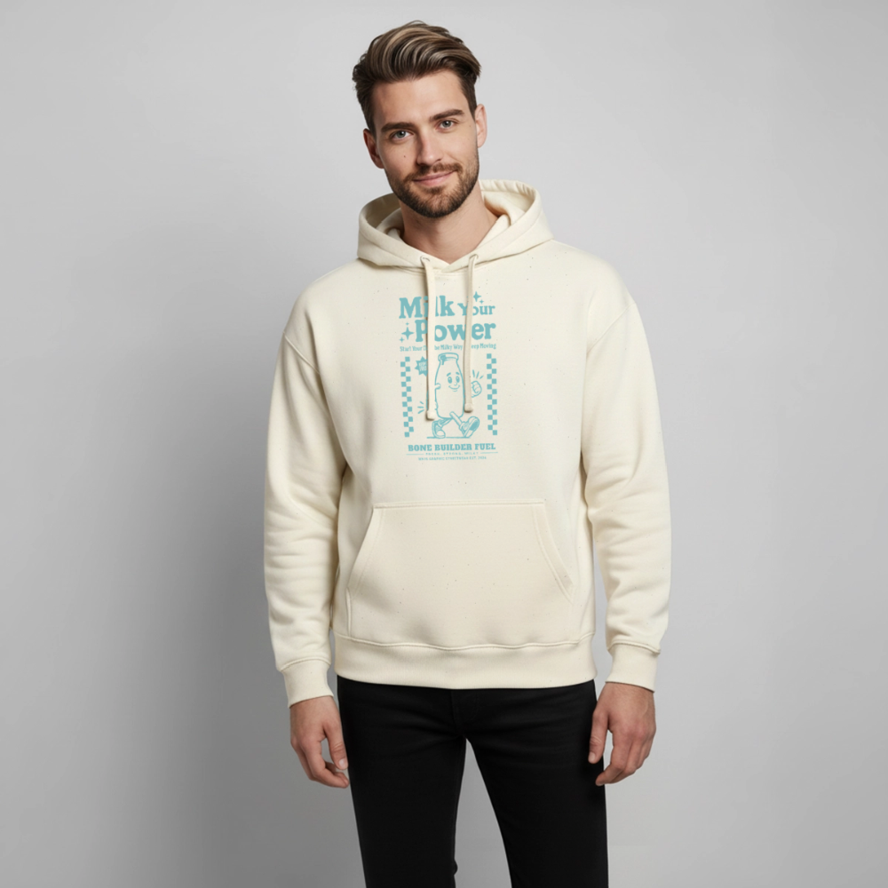 Milk Your Power Design – Oversized Unisex Hoodie - Natur