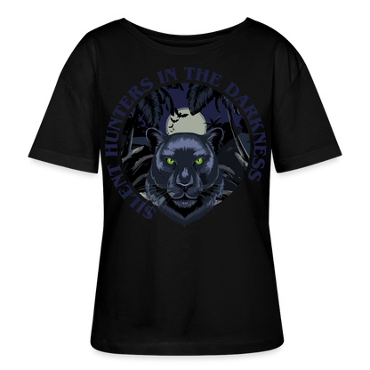Silent Hunter Design – Rundhals Frauen Bio-T-Shirt - Schwarz