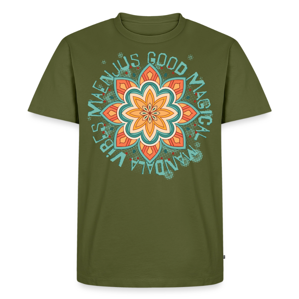 Mandala Türkis Design – Männer Premium T-Shirt - Khaki