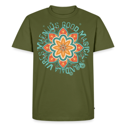 Mandala Türkis Design – Männer Premium T-Shirt - Khaki
