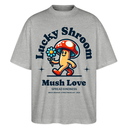 Lucky Shroom Design – Oversized Unisex Bio T-Shirt - Grau meliert