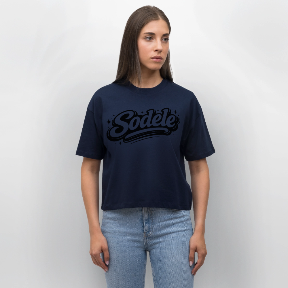Sodele Design – Frauen Boxy Bio-T-Shirt - Navy