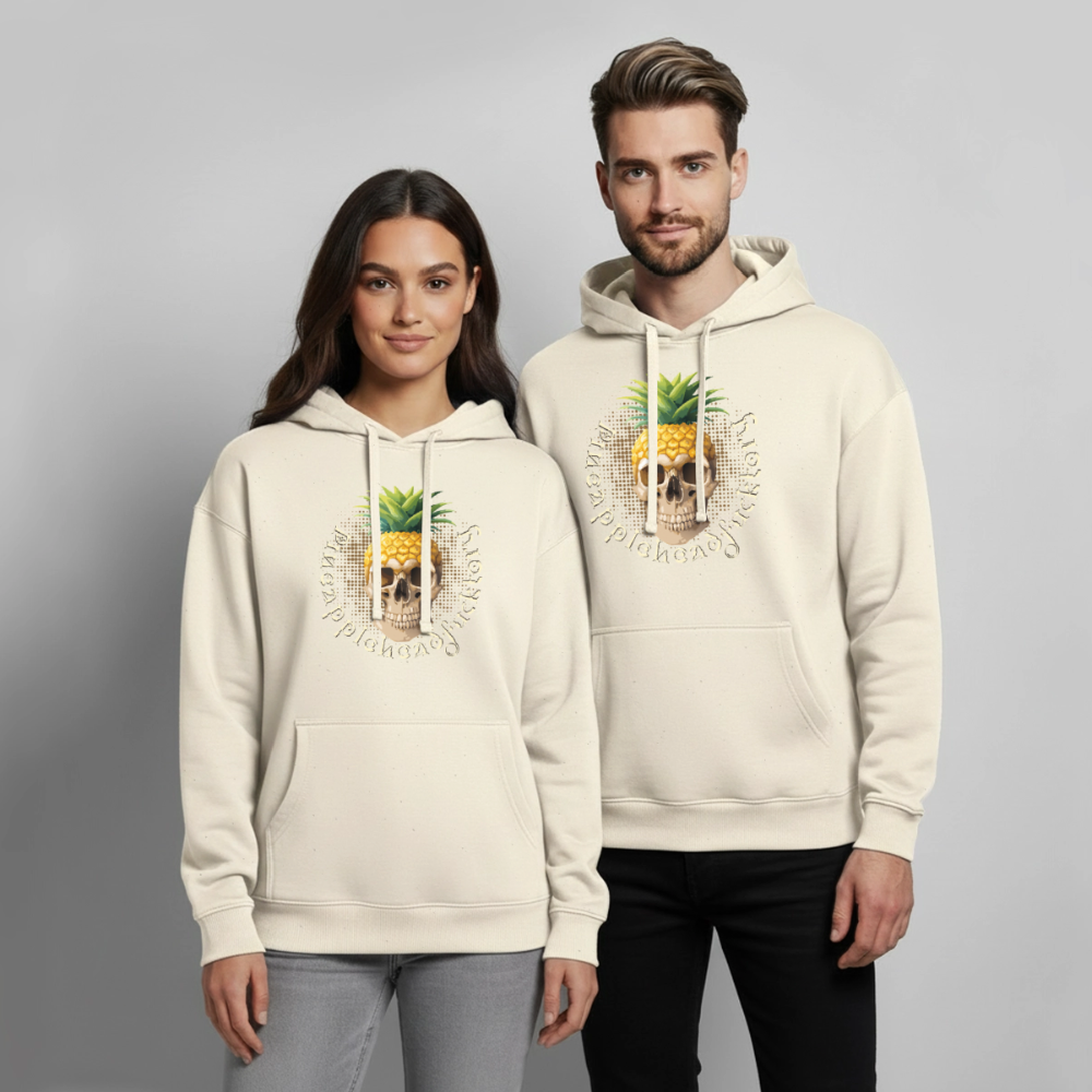 Pineapple Skull Design - Oversized Unisex Hoodie - Natur