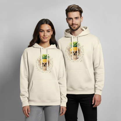 Pineapple Skull Design - Oversized Unisex Hoodie - Natur