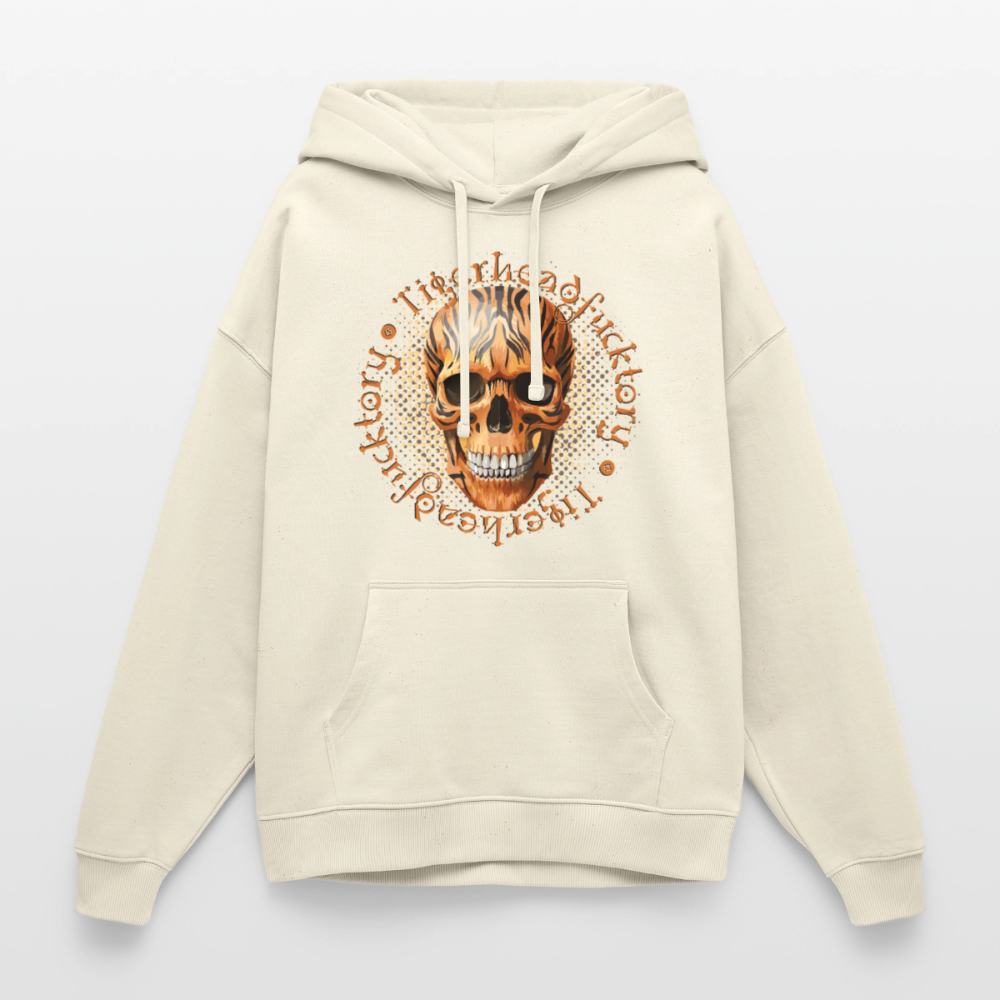 Tiger Skull Design – Oversized Unisex Hoodie - Natur