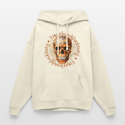 Tiger Skull Design – Oversized Unisex Hoodie - Natur