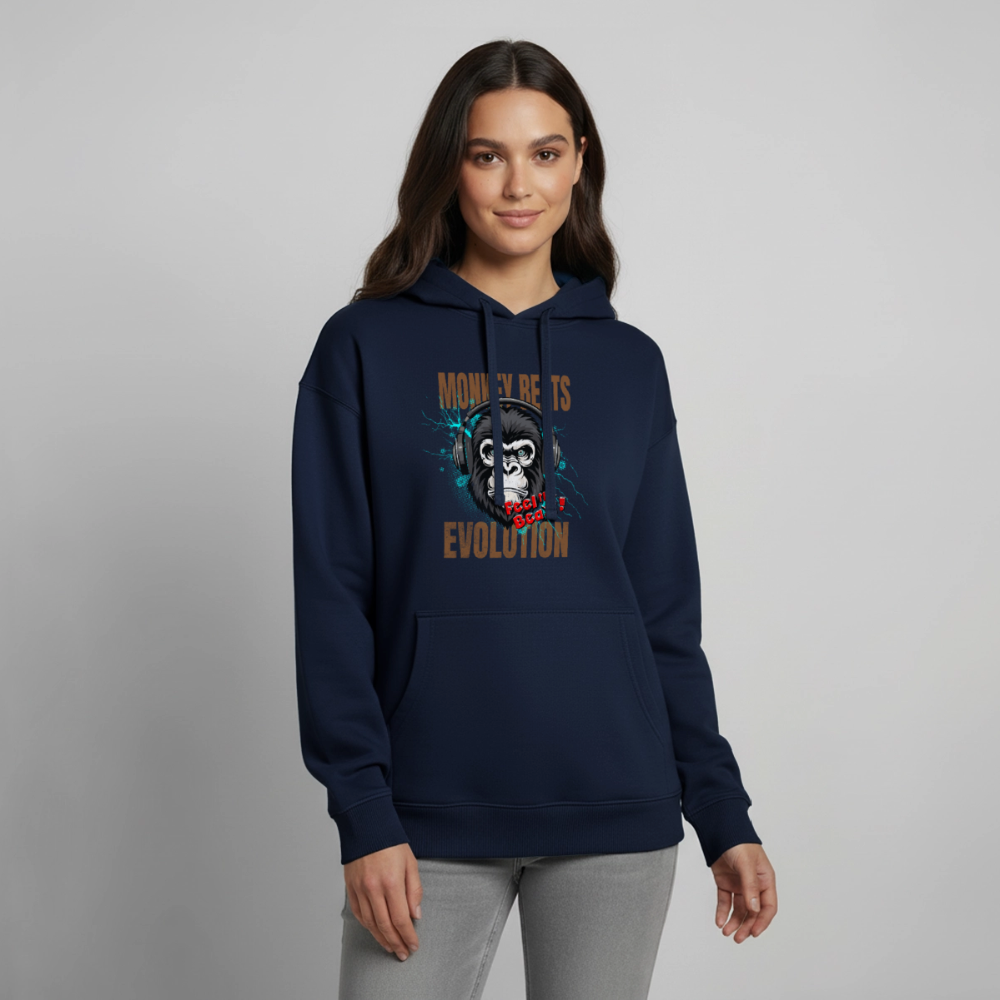 Monkey Beats Design – Oversized Unisex Hoodie - Navy