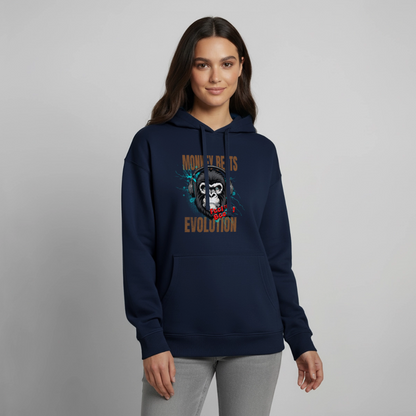 Monkey Beats Design – Oversized Unisex Hoodie - Navy